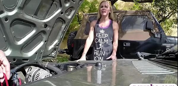  Blonde slut sells her car and gets boned by pawn dude